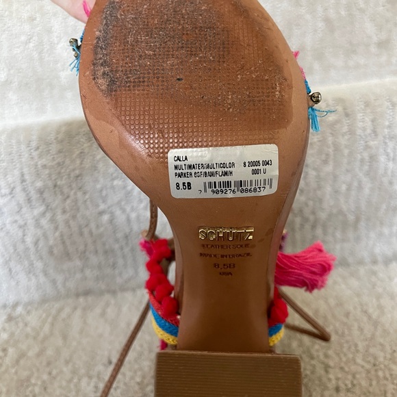 SCHUTZ "Parker" colorful summer gladiator embellished heel sandal - Picture 2 of 8